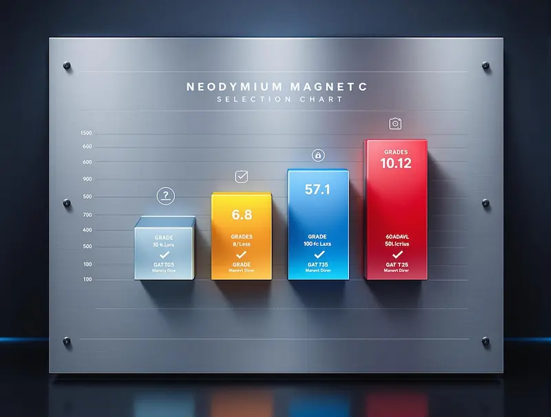Custom neodymium magnets grade selection chart